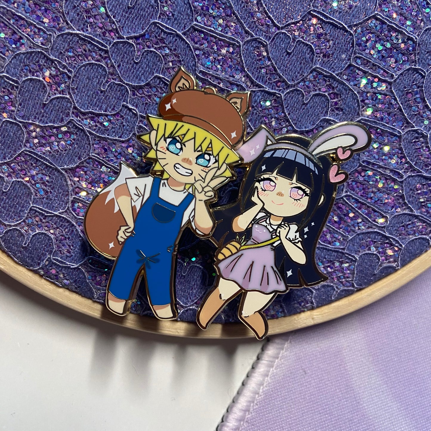 Fox & Bunny pins